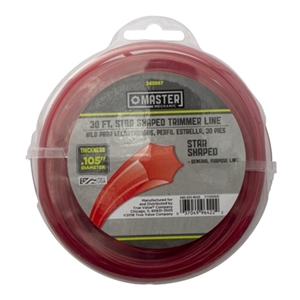 490-010-9025 Trimmer Line, 0.105 in Dia, 30 ft L, Red